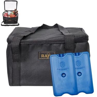 Imagem de Bolsa Térmica Camping Pesca Praia 30 LITROS PRETA+ 2 Gelos Rígidos 200 ml