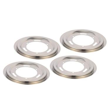 Imagem de OSALADI Bandeja De Fogão A Gás 4 Unidades Gotejadores De Fogão A Gás Panelas De Fogão De Aço Inoxidável Bandeja Redonda De Servir Bandejas De Metal Tampas De Queimador De Fogão A