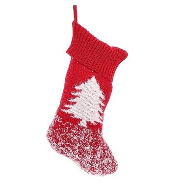 Imagem de OFFSCH 1Pc Meia De Natal Meia Saco De Natal Feriado Meia Pendurado Meias De Natal Meias De Malha Presente Meia Pingente Itens Decorativos Náilon