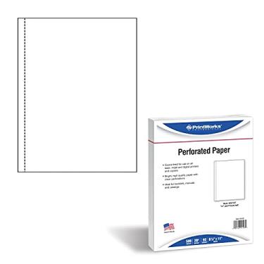 Imagem de PrintWorks Professional Papel perfurado para apresentações, folhetos, manuais, catálogos e mais, 8,5 x 11, 9 kg, 1 perfurado vertical 1,5 cm da esquerda, 500 folhas, branco (04107)
