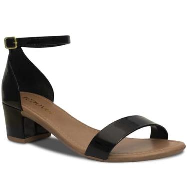 Imagem de Sandália Feminino Fechada Salto Alto Médio Bloco Quadrado R3.02 (Preto Verniz, BR, Adulto, Numérico, M, 34)