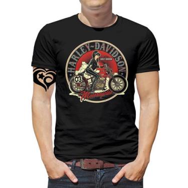 Imagem de Camiseta Rock Moto Plus Size Harly Davidson Masculina Blusa - Alemark