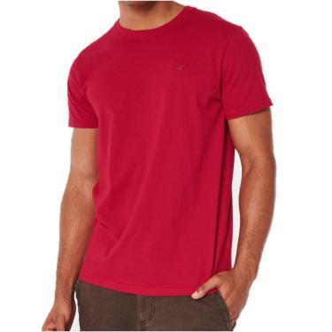 Imagem de Camiseta Vermelha Hollister 100% Algodão Masculina