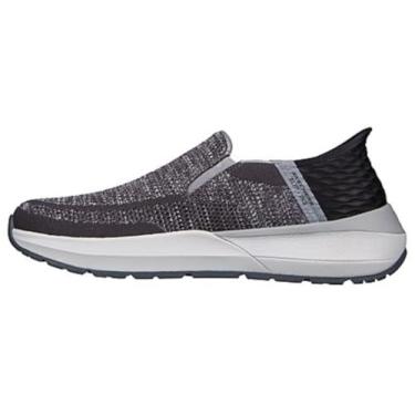 Imagem de Skechers Neville-Rovelo Tênis masculino sem cadarço, Carvão/cinza claro, 9.5 Wide