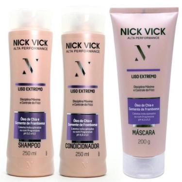 Imagem de Kit Nick Vick Liso Extremo Shampoo Condicionador E Máscara - Nick & Vi