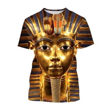 Imagem de Camiseta unissex Harajuku Streetwear com estampa de Faraó Antigo Horus Egípcio Olho de Deus do Egito 3D, Branco, 3G