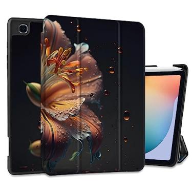 Imagem de Yebiseven Capa para Samsung Galaxy Tab S6 Lite 10,4" versão 2022/2020(SM-P610/P613/P615/P619), capa traseira de TPU macio para Samsung Tab S6 Lite, capa para tablet com suporte de caneta S, flor d'água