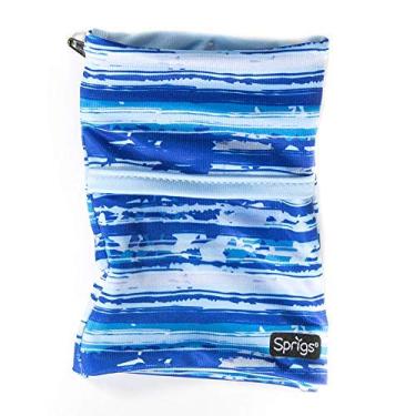 Imagem de Sprigs Banjees Carteira de pulso com 2 bolsos/pulseira/bolso de pulso para viagens, caminhadas e corridas. Bolsa carteira que comporta dinheiro, cartão, identidade e muito mais, Horizonte azul, One