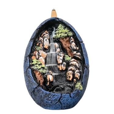 Imagem de Incensário Cascata Cachoeira Oval para incenso backflow resina premium (Azul)