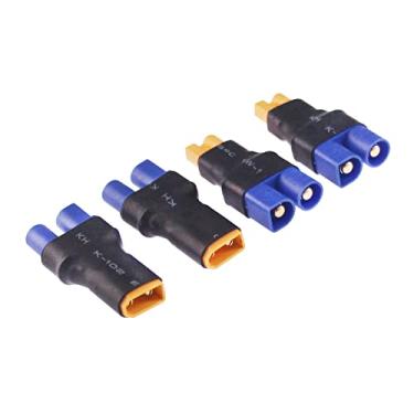 Imagem de rflaueo 4 peças EC3 para XT30 macho fêmea adaptador de conector RC (E51-4)