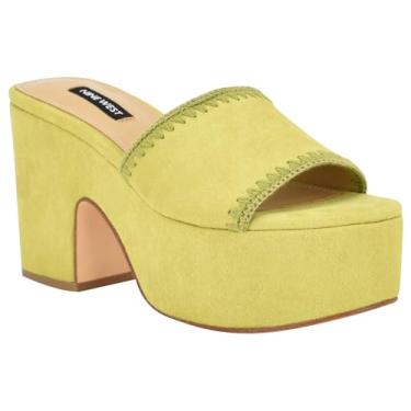 Imagem de Nine West Sandália Anabela Feminina Yickie, Verde 310, 10