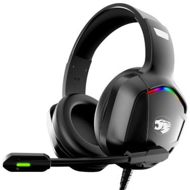 Imagem de Headset Gamer Gamer, com Microfone, Fones de ouvido estéreo com fio e com cancelamento de ruído (ferroso)