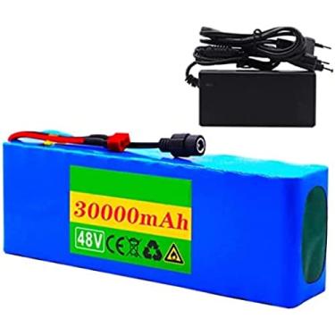 Imagem de Bateria de íon de lítio 48V, pacote de bateria substituível para scooter elétrico 48V 30Ah 13S3P, com carregador BMS + 54,6V, para scooter elétrico de bicicleta 350W-1000w