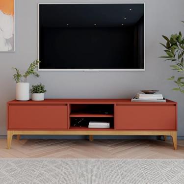 Imagem de Rack para TV até 60 Polegadas 180cm 2 Portas Retrô Bento Terracota/Amêndoa