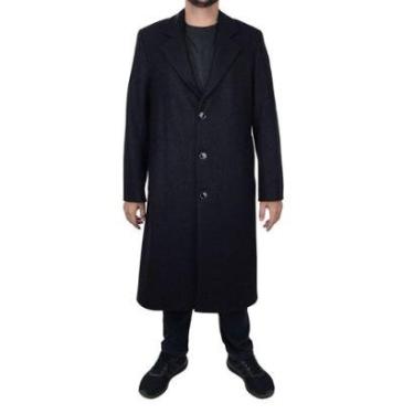 Imagem de Casaco Masculino Peleteria Cordeiro Sobretudo Lã Cinza Grafite - 37003011-Masculino