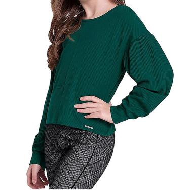 Imagem de Blusa Feminina Lunender Cropped Verde - 66109-Feminino