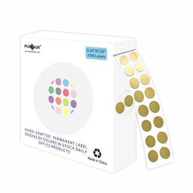 Imagem de PARLAIM Adesivos de ponto de código de cor de 0,63 cm, 1000 adesivos rolo de etiqueta de codificação para escritório, sala de aula de estudantes (dourado)