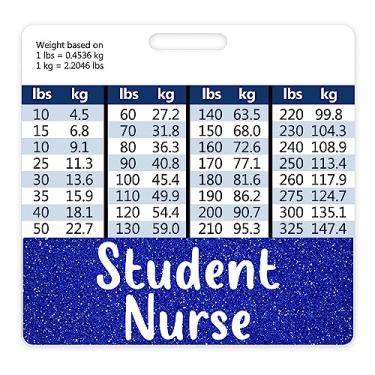 Imagem de Plifal Porta-cartão de identificação de aluno, enfermeira, acessórios de enfermagem, azul, horizontal, identificação, identificação, trabalho de enfermeira, tabelas de conversão de altura e peso