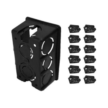 Imagem de Kit 20 Caixinhas 4x2 Pvc Preto Reforçada Tomada Interruptor Energia