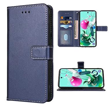 Imagem de FDCWTSH Compatível com LG K22/K22+ Plus/K32 capa carteira alça de pulso couro flip capa suporte suporte acessórios celulares capas de telefone para LGK22 K 22 LGK22plus LGK22plus LGK22capa azul