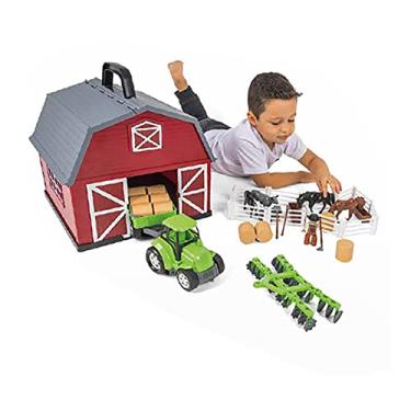 Imagem de Brinquedo A Fazendinha Completa com 40 Peças Celeiro com Alça Poliplac