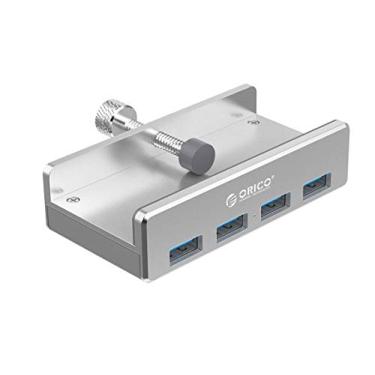 Imagem de ORICO Adaptador de grampo de hub USB 3.0, divisor USB de 4 portas de alumínio com porta de fonte de alimentação extra e cabo de dados USB de 12 m, expansor USB ultraportátil para iMac/laptop/PC 2021