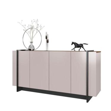 Imagem de Aparador Para Sala Buffet Copacabana Off White Nogueira Real Preto Acetinado Colibri