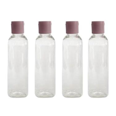 Imagem de Kit 4 Frascos Viagem Shampoo Creme Sabonete 100ml Com Tampa Fliptop - 