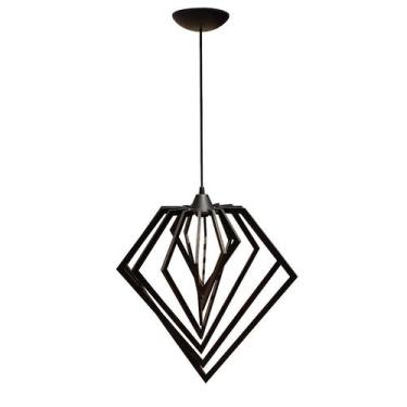 Imagem de Luminária Lustre Pendente Sala Cozinha Mesa Jantar Moderno Diamante Gr