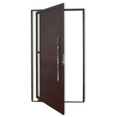 Imagem de Porta de Alumínio Pivotante Lambril 210x120cm com Puxador Corten Super