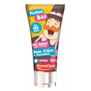 Imagem de Creme Dental PowerDent Sem Flúor com Xilitol Mundo Bita Morango 100g