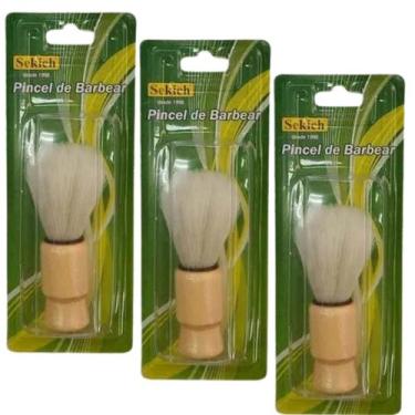 Imagem de Kit 3 Pincel De Barbear A106 - Sekich
