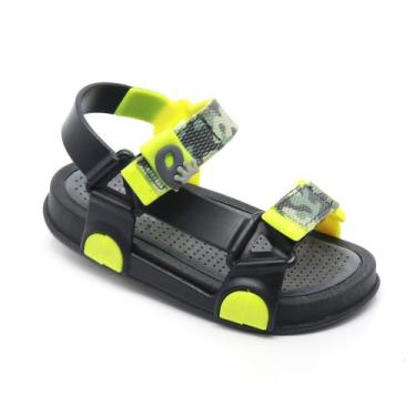 Imagem de Sandália Papete Infantil Plugt Menino BoraBora Camuflada Preto Calce F