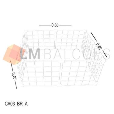 Imagem de Cercadinho Aramado Branco Para Pet - 0,60 x 0,60 x 0,40m - LM Balcoes
