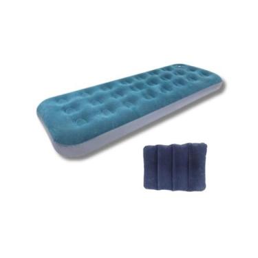 Imagem de Colchão inflável solteiro com bomba embutida + travesseiro - OMEGA