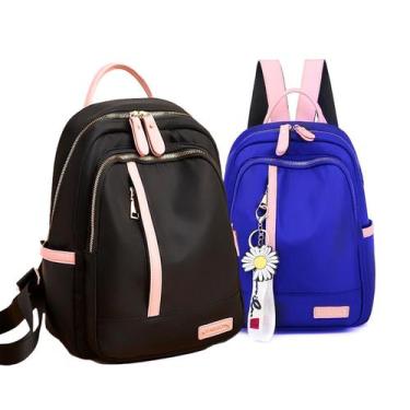 Imagem de Mochilas Feminina Média Chaveiro Moderna Impermeável - Outra, Preto, A