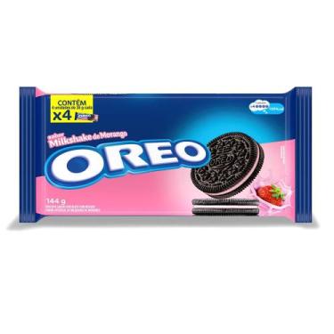 Imagem de Biscoito Recheado Sabor Milkshake de Morango Oreo 144g