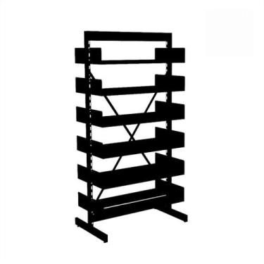 Imagem de Estante Para Biblioteca Dupla Pandin 2,30 m Preto