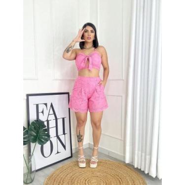 Imagem de Conjunto de short e top laço  lesie festa verão - LALOKA, Rosa bebê, M