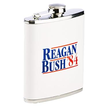 Imagem de Funny Guy Mugs Cantil de aço inoxidável 198 g Reagan Bush 198 g, branco