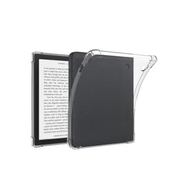Imagem de Capa transparente para Kobo Clara Color (N367)/Clara BW (N365)/Clara 2E e-Reader (N506) 15,2 cm, fina, leve, à prova de arranhões, capa de TPU (transparente).