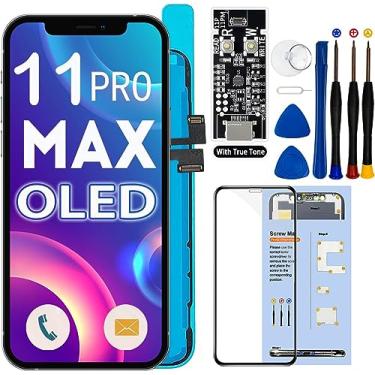 Imagem de [OLED] Substituição de tela para iPhone 11 PRO MAX de 6,5 polegadas [NÃO LCD] Montagem de moldura sensível ao toque 3D digitalizador com kit de reparo protetor de tela para modelo A2218 A2220 A2161