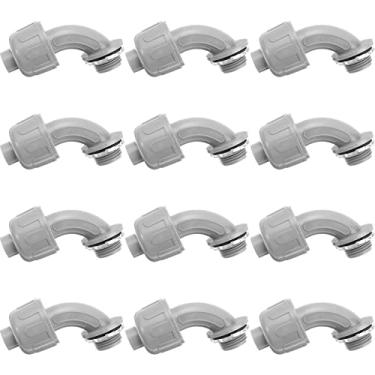 Imagem de BBTO - YSJK4586212 Conector líquido apertado 1/2 polegada flexível não metálico encaixe de conduíte elétrico acessórios de PVC de 90 graus para utensílios de tubo de casa de banho cozinha casa de