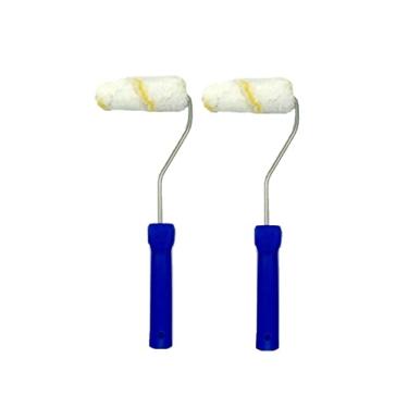 Imagem de BRUFER 47142 Conjunto de minirolos de pintura premium de 10 cm inclui (2) molduras de rolo de 30 cm e duas (2) peças de mini capas de rolo de pintura de 10 cm - perfeitas para pintar rodapés, molduras