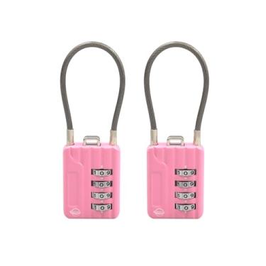 Imagem de SISAV Cadeados de combinação de cabos de 4 dígitos, cabo de 12 cm para armário de academia escolar, capacete, armários de arquivo, caixa de ferramentas, mala de bagagem, mochila, cabo de 3 mm de