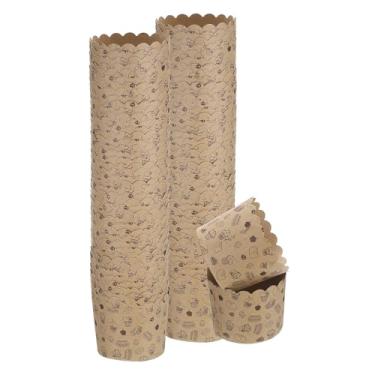 Imagem de HARFINGTON 100 peças de copos de papel para assar, 170 g, papel kraft marrom, forros, cupcake, à prova de gordura, embalagens descartáveis a granel para casamento, aniversário, formatura, bolo pequeno