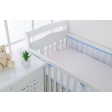 Imagem de Tela Respirável Protetor de Berço Para Bebê - Manu Baby Store, Azul