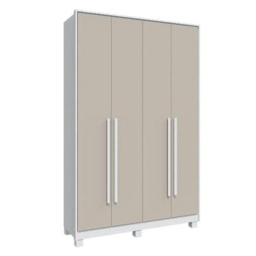 Imagem de Guarda Roupa Solteiro 4 Portas Rimo New Paranoá Móveis Rimo, Branco/Of