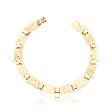 Imagem de Pulseira Feminina 18 Cm Chapa Larga Ouro Puro 10k Ad018 - MAEHLER JOIA