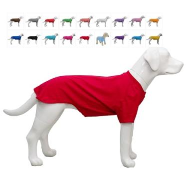 Imagem de Lovelonglong 2019 Trajes de animal de estimação Roupas de cachorro roupas em branco Camisetas para cães grandes médios pequenos 100% algodão 18 coresLovelonglong B-S (for Bulldog -15lbs) vermelho